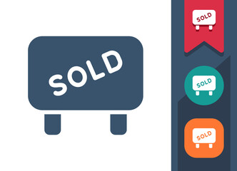 Sold Sign Icon. Real Estate Sign