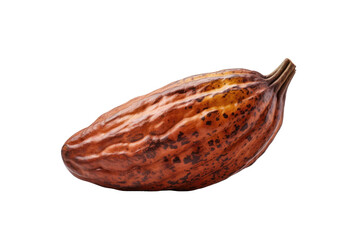 Close Up of a Nut. In this close-up shot, a single nut is showcased against a plain white background. The nuts intricate texture and details are clearly visible, highlighting its natural beauty.