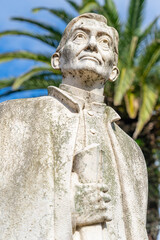 stone statue in honor of priest José Joaquim Sena de Freitas, Ponta Delgada.3-3-2024