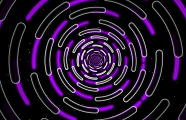 Purple circle shape and light beam, motion graphic with digital line technology abstract background concept seamlesss loop