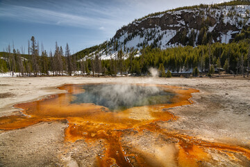 Geothermal hot spring in Yellowstone Park