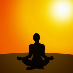 silhouette of a person meditating