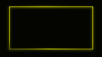 Yellow neon boarder for website banner and has space for writing, Yellow Neon lines digital background, Yellow Neon social media banner, Yellow Neon boarder website banner
