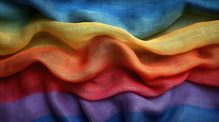 Waves of rainbow fabric, symbolism.