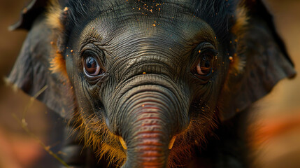 Intimate Portrait of a Baby Elephant's Gaze