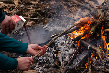 cooking on the campfire