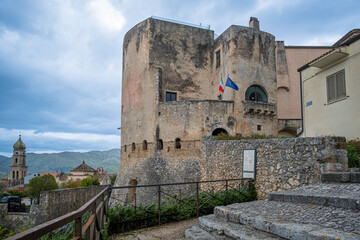 Fototapeta na wymiar Entrance of the Pandone Castle. Venafro, Isernia, Molise, Italy, Europe.