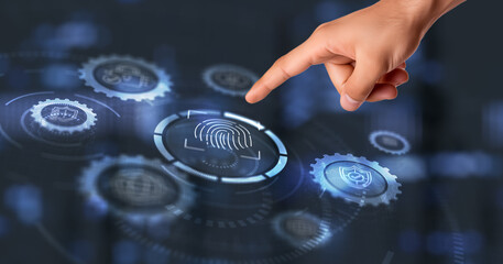 Fingerprint. Biometrics identification concept. Scan provides security access