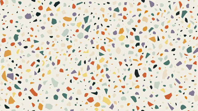 Yellow, green, red and purple terrazzo marble tile background or texture. Terazzo cement kitchen countertop backdrop, terazo stone mosaic or terrazo marble floor vector background or colorful texture