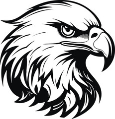 Fototapeta premium Eagle Head, eagle logo, American eagle, Vector Illustration on a white background