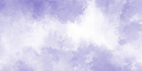 Abstract background with Light blue, purple Abstract light sky blue background with white aquarelle sky and clouds. Aquarelle paint paper textured canvas for text design Light violet watercolor art.