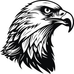 Fototapeta premium Eagle Head, eagle logo, American eagle, Vector Illustration on a white background