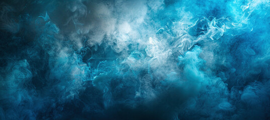 Abstract Blue Smoke On Dark Colorful Background