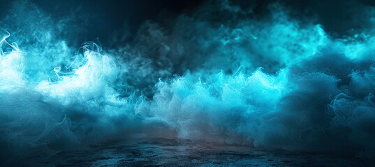 Fototapeta na wymiar Abstract Blue Smoke on Dark Artistic Background