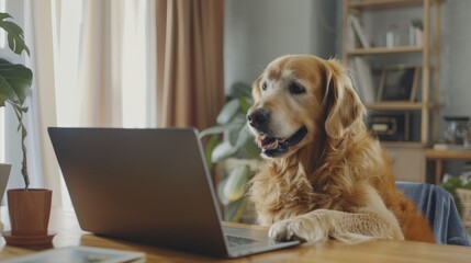 Dog talking to dog in video conference