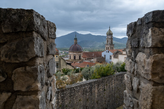 View from the the Pandone Castle. Venafro, Isernia, Molise, Italy, Europe.