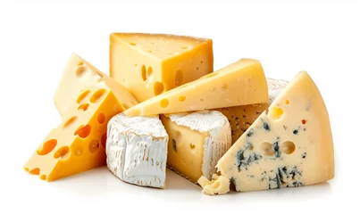 Fotobehang Treat Yourself to a Variety of Delicious and Useful Cheeses © verticalia