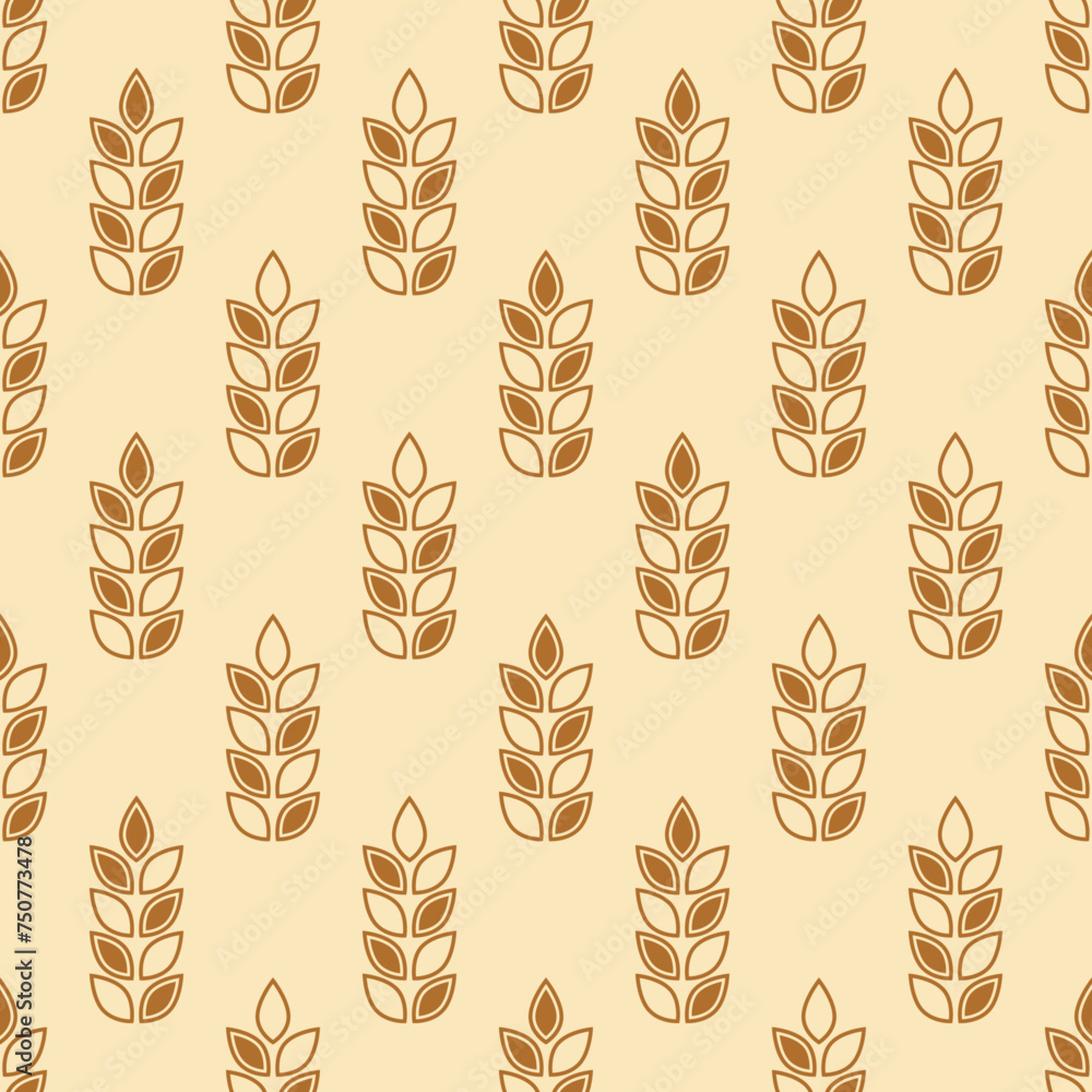 Poster wheat seamless pattern. repeating gold grain. oat background. repeated flour patterns. spike corn. t