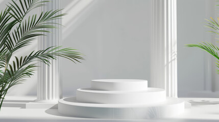 roman luxury greek white ancient, display product, Podium platform  - obrazy, fototapety, plakaty