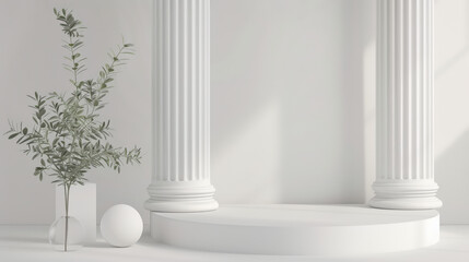 roman luxury greek white ancient, display product, Podium platform 