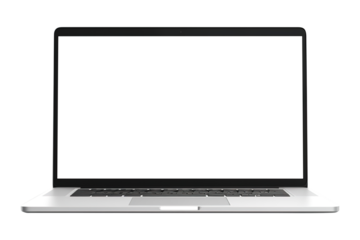 Laptop computer with blank screen isolated on transparent background Remove png, Clipping Path, pen tool