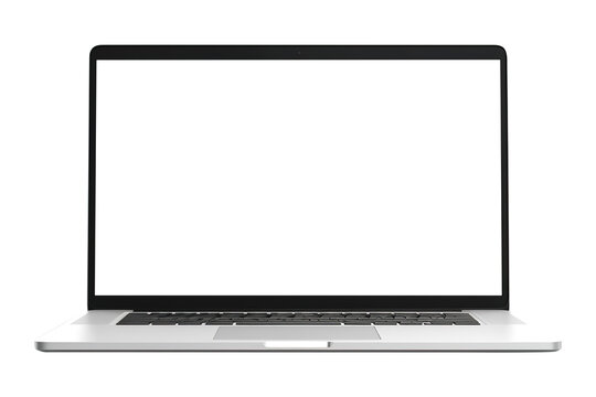 Laptop computer with blank screen isolated on transparent background Remove png, Clipping Path, pen tool