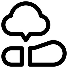 Carbon footprint. Editable stroke vector icon.