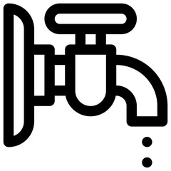 Water tap. Editable stroke vector icon.