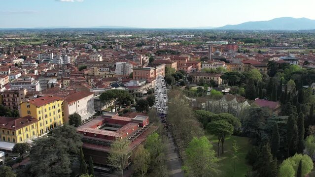 drone, vista dall'alto di Montecatini Terme. Toscana, ITalia