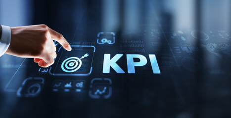 Fototapeta na wymiar KPI Key Performance Indicator Business Internet Technology Concept on Virtual Screen