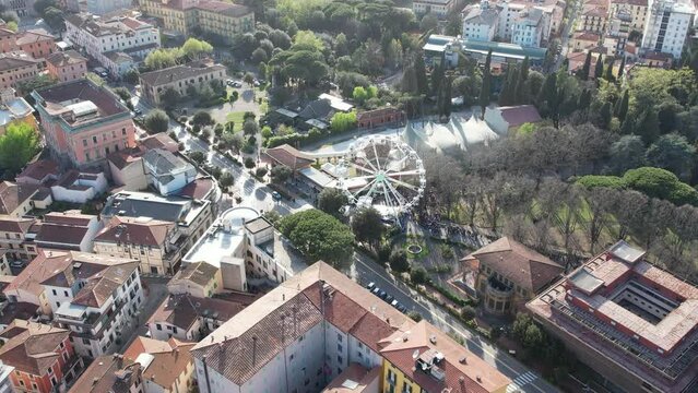 drone, vista dall'alto di Montecatini Terme. Toscana, ITalia