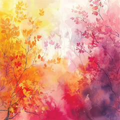 Obraz na płótnie Canvas abstract autumn painting watercolour vector illustration for background 