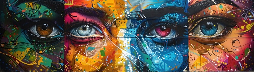 Dynamic Urban Beauty. Street Art Festival Showcasing Vibrant Murals and Modern Creativity