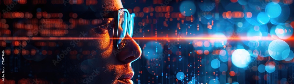 Aufkleber exposure of a programmer and code. blending technology and human ingenuity exploring the intersectio