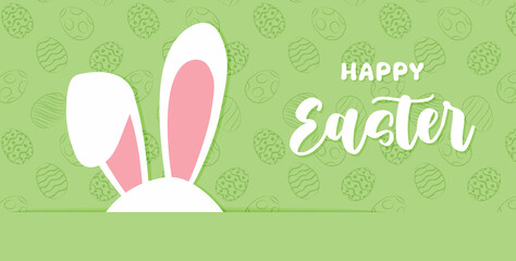 Funny Easter egg with bunny ears , great for banners, wallpapers, easter cards and wrapping - vector design