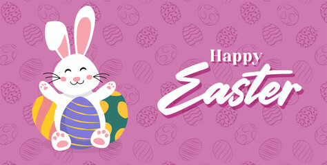 Funny Easter egg with bunny ears , great for banners, wallpapers, easter cards and wrapping - vector design 