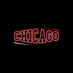 Typography CHICAGO Old School Style Design Vector