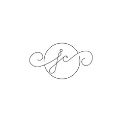 JC, CJ, Abstract initial monogram letter alphabet logo design