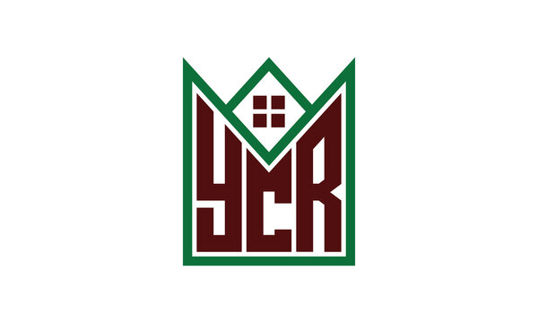 YCR initial letter real estate builders logo design vector. construction, housing, home marker, property, building, apartment, flat, compartment, business, corporate, house rent, rental, commercial