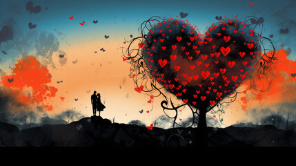 Valentine's day special love couple background artwork design.