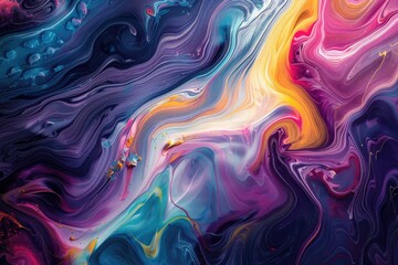 abstract image showcasing mesmerizing swirls of color in fluid art forms with a dynamic and vibrant composition - obrazy, fototapety, plakaty