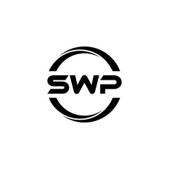 SWP letter logo design with white background in illustrator, cube logo, vector logo, modern alphabet font overlap style. calligraphy designs for logo, Poster, Invitation, etc.