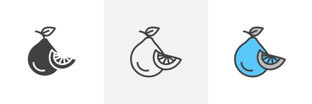 Citrus Fruit Isolated Line Icon Style Design. Simple Vector Illustration