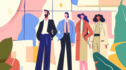 Group of colleagues in business suits
