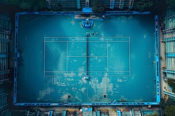 Top view of tennis court