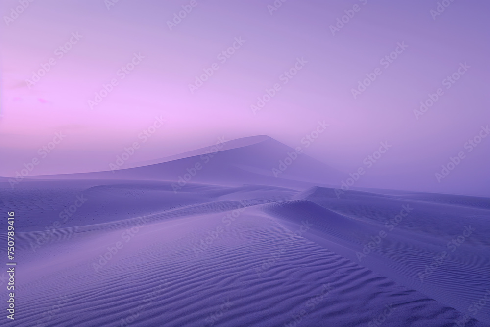 Poster misty sand dunes in a desert. surreal landscape. background image. created with generative ai techno