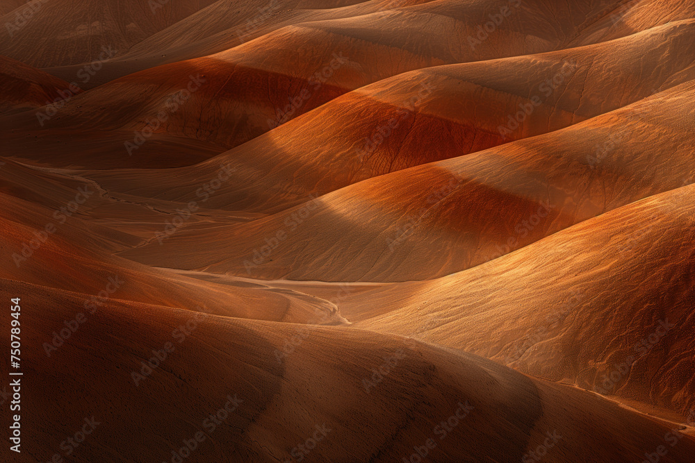 Poster sandstone mountains. surreal landscape. background image. created with generative ai technology.