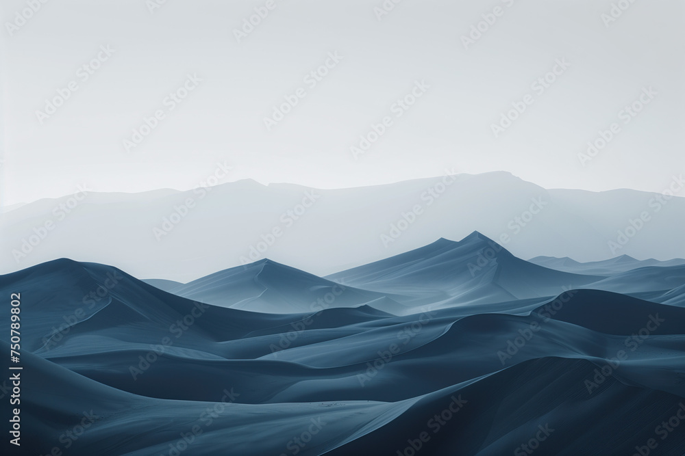 Poster misty glacier. surreal landscape. background image. created with generative ai technology.
