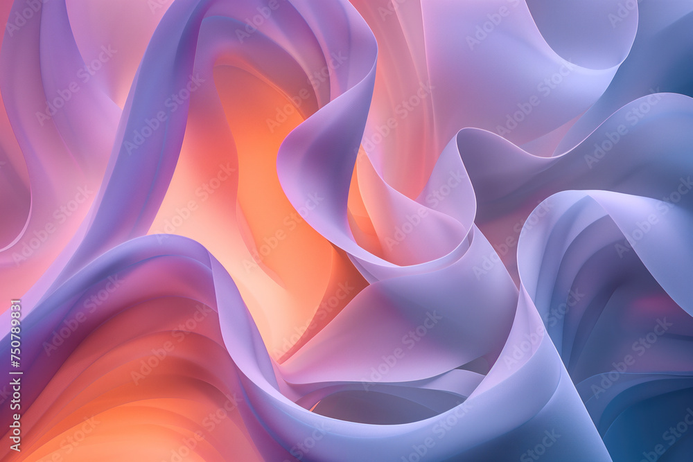 Poster Abstract background with waves. Surreal landscape. Background image. Created with Generative AI technology.