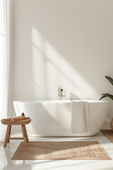 Fototapeta na wymiar Serene Ambiance Bathroom Mockup with Tranquil Atmosphere